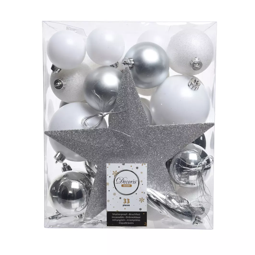 Kit de décoration de sapin de Noël Novae multi Blanc / Argent