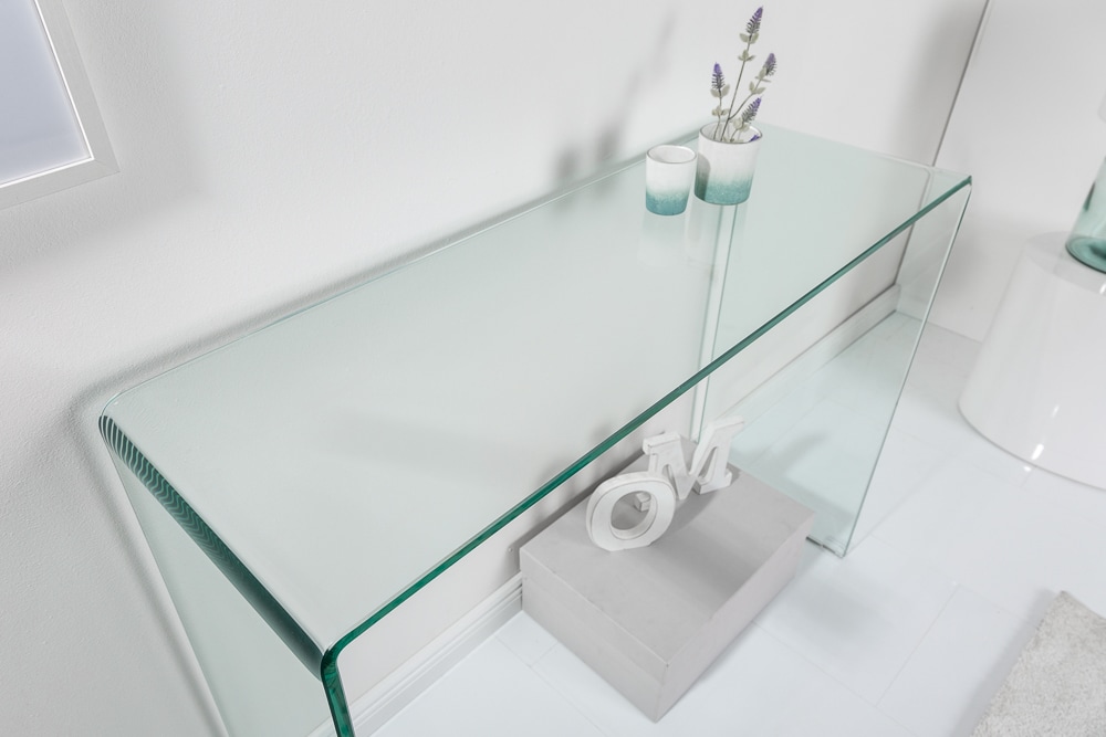 riess-ambiente Konsolentisch FANTOME - 100cm transparent Schreibtisch Ganzglastisch