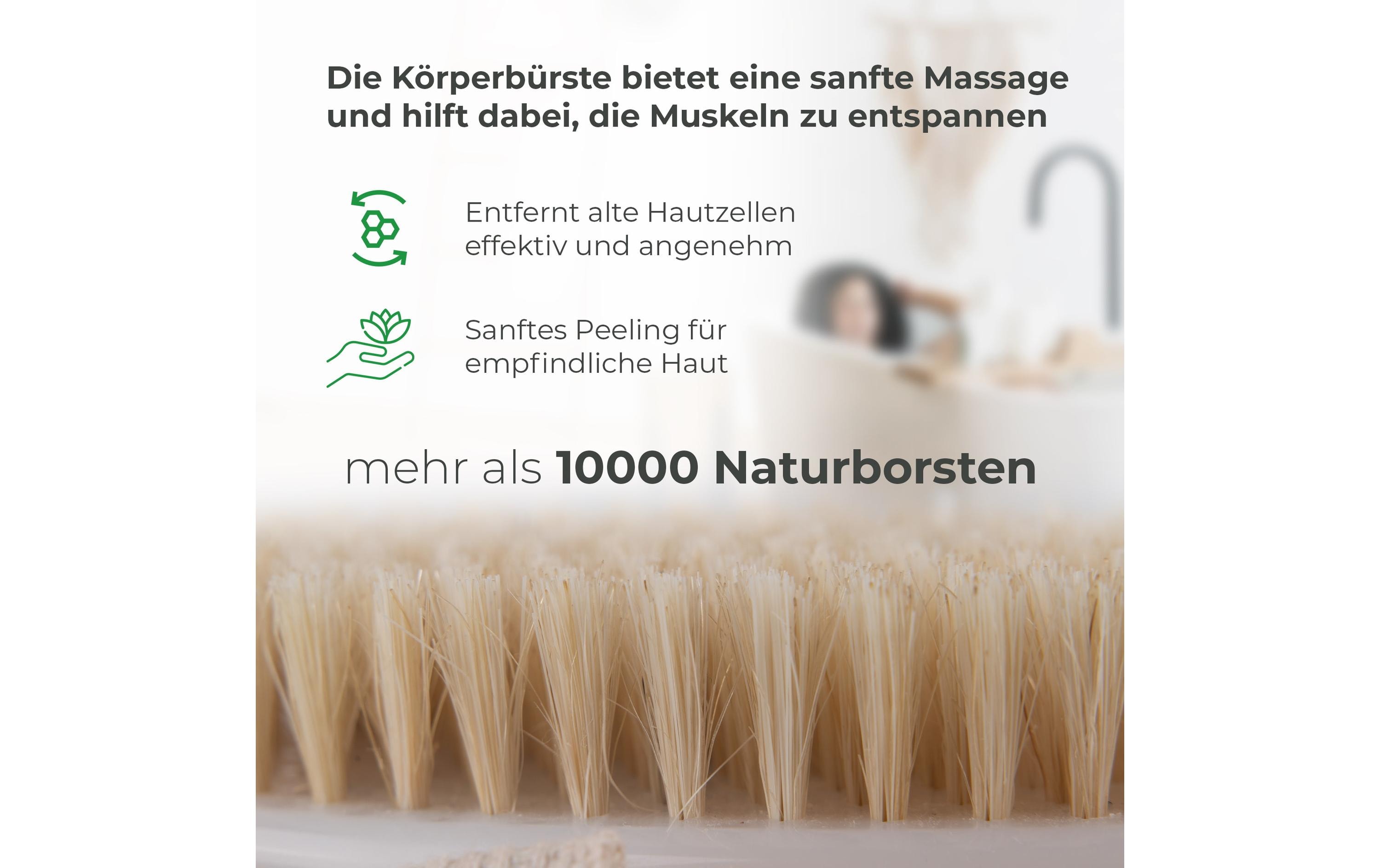 Körpermassagebürste aus Naturborsten mit Beutel 1 StückBadebürste für ein effektives Körperpeeling