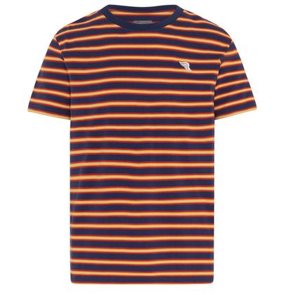T-Shirt manches courtes RIDING CULTURE PSYCODELIC 70S STRIPES - Rouge / Bleu
