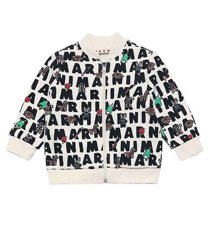 Marni Cardigan - Off-White m. AOP-Logo