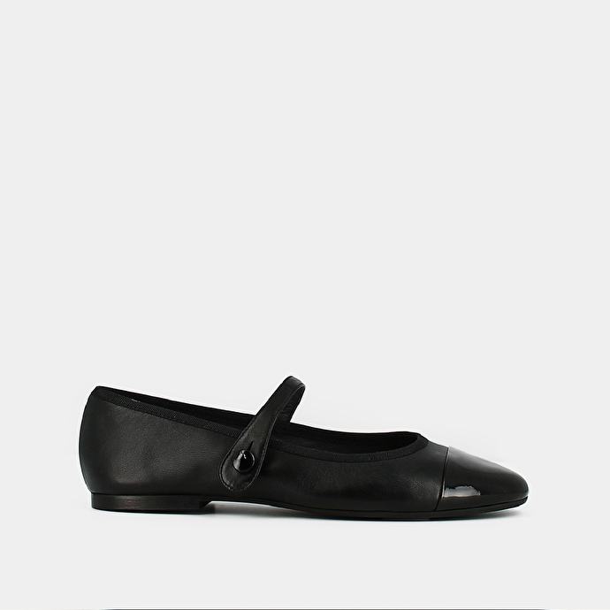 Ballerines à brides  en cuir noir
