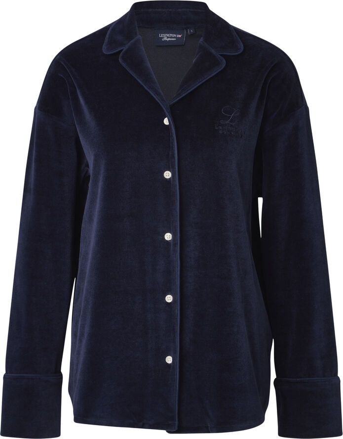 Lexington Caroline pyjamassæt i velour Dk. blue