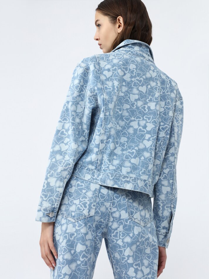 Jaqueta jeans estampada - Índigo