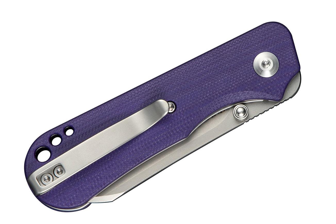 Civivi Crabby C24055-2 Stonewashed 14C28N, Purple G10, zakmes, Ken Onion Jr. design