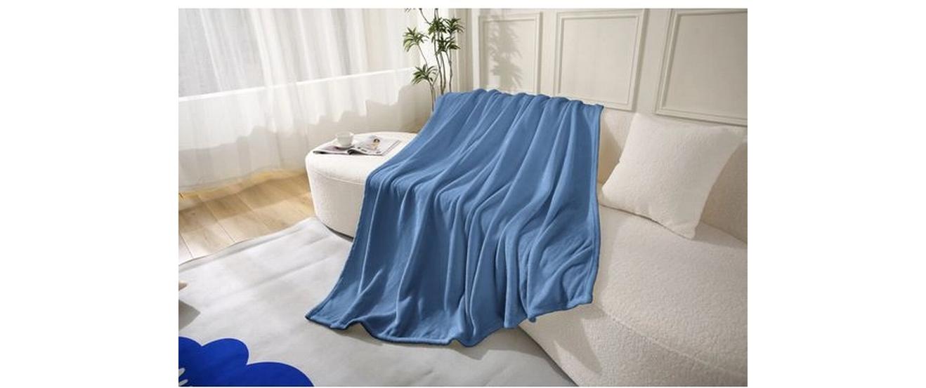 Decke Shiny 150 x 200 cm, StahlblauFlanelldecke, 100% Polyester