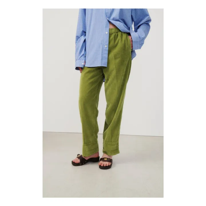 American Vintage Pantalon Velours Côtelé Padow | Vert