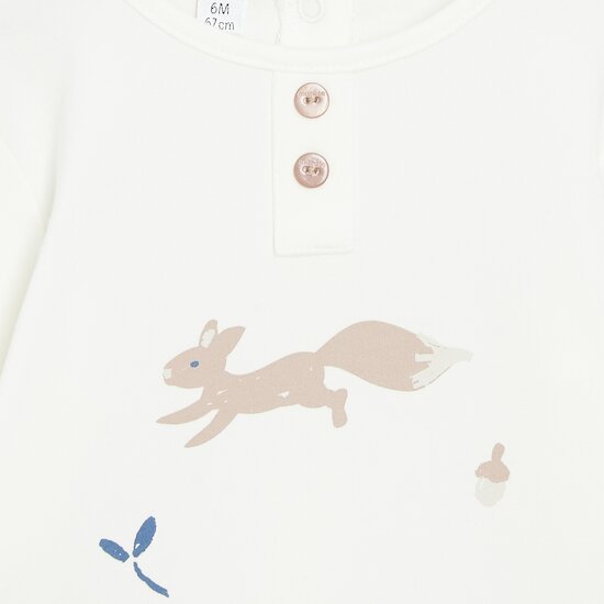 Mon écureuil chou Tee-shirt manches longues   Ecru Peluche        de               Marèse