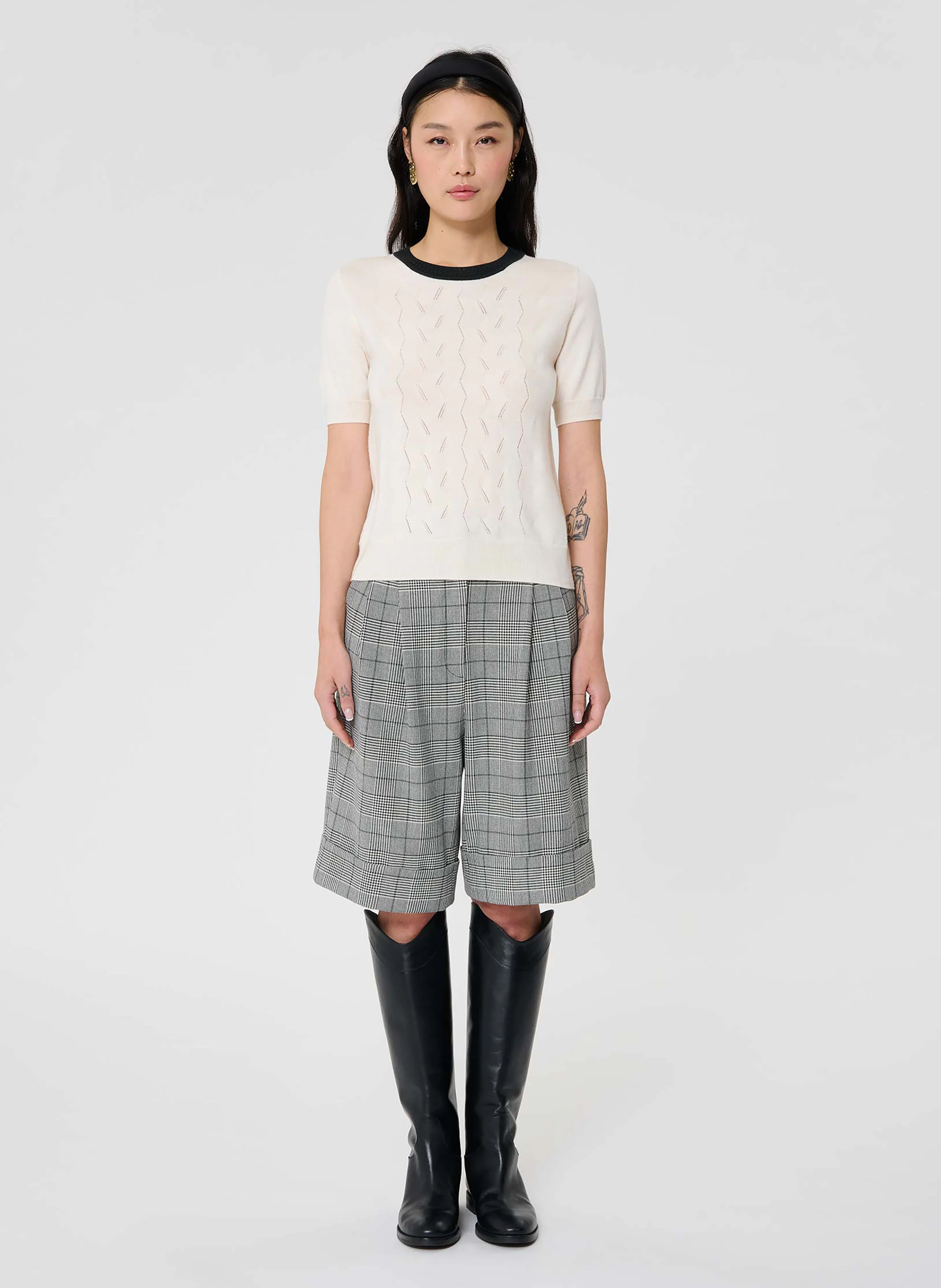 PONTAVEN - Pull col rond droit en laine | Beige