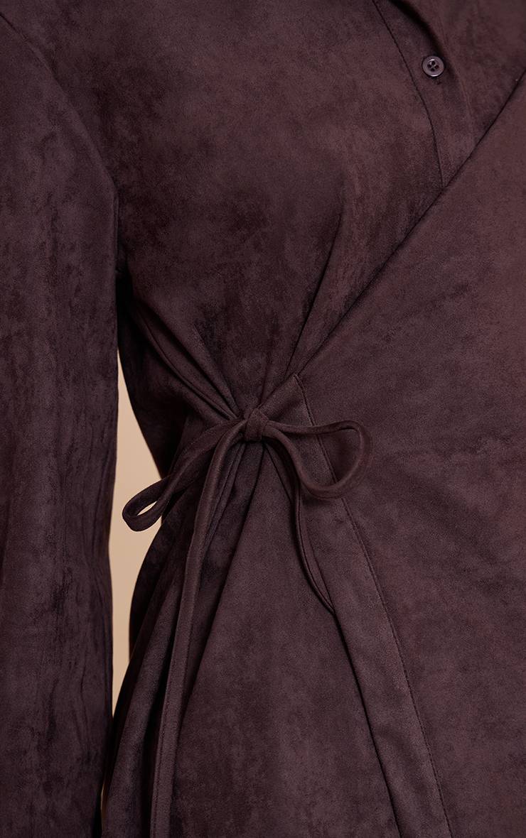 Chocolat Ensemble Coordonné Chemise Cache-cœur En Synthétique