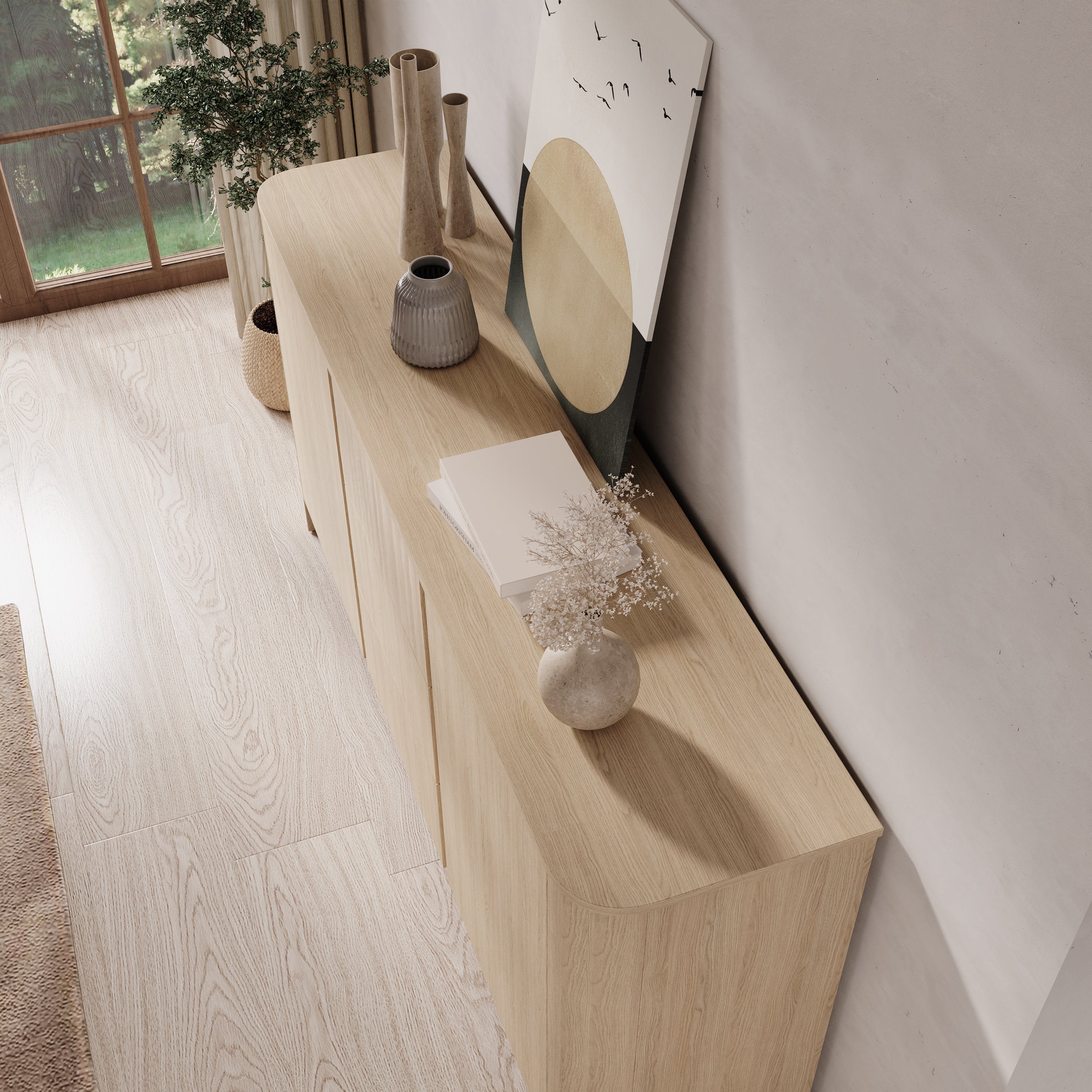 Meubella - Barbados - Dressoir - Eiken - 168x39x84 cm