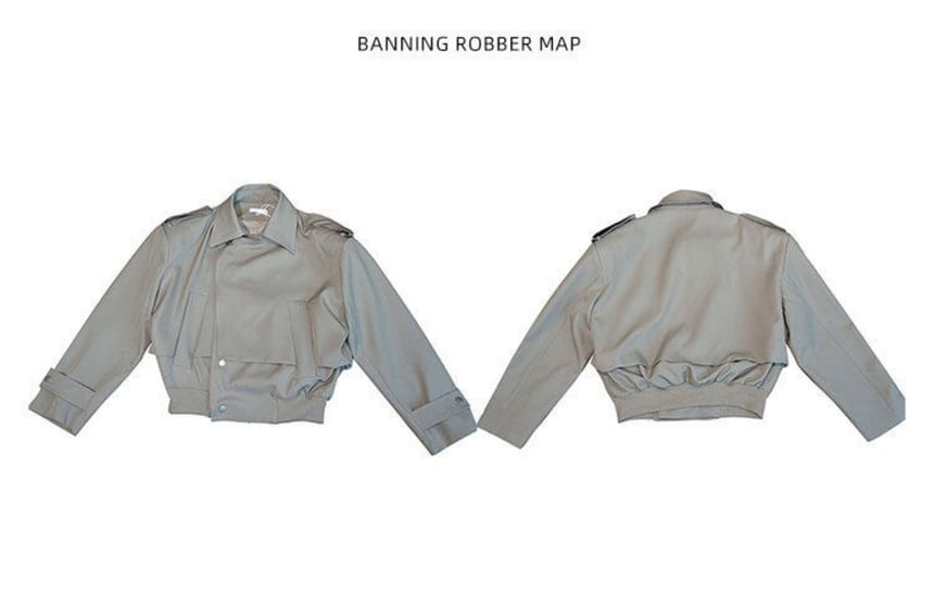Freehop - Mock tweedelig trenchcoat met kraag en knoopsluiting