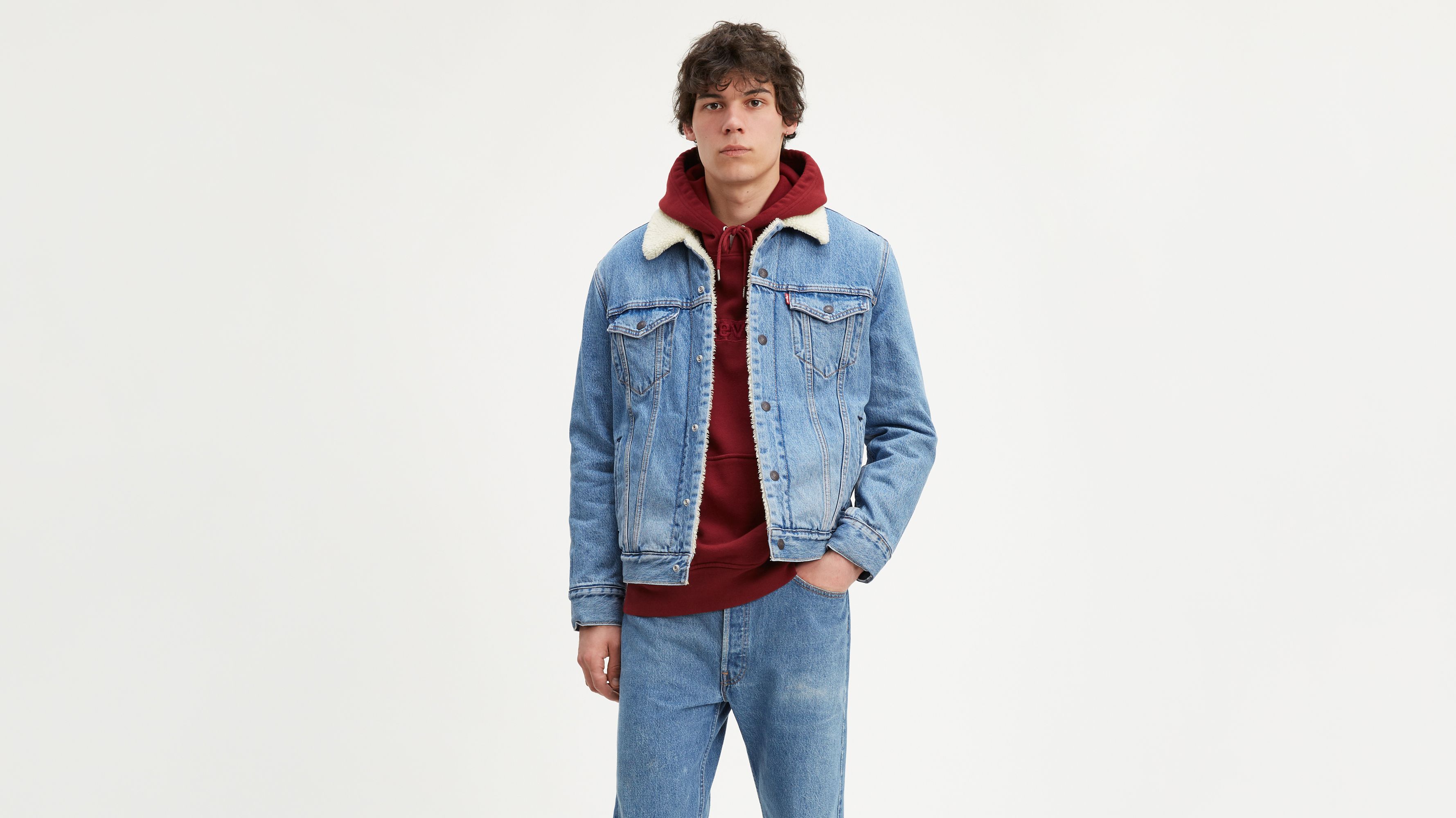 Veste Levi's® Sherpa Trucker avec Jacquard™ par Google - Indigo - Bleu