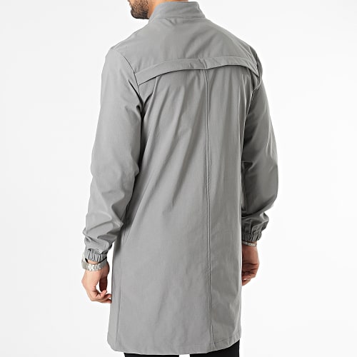 Veste Zippée Longue Gris