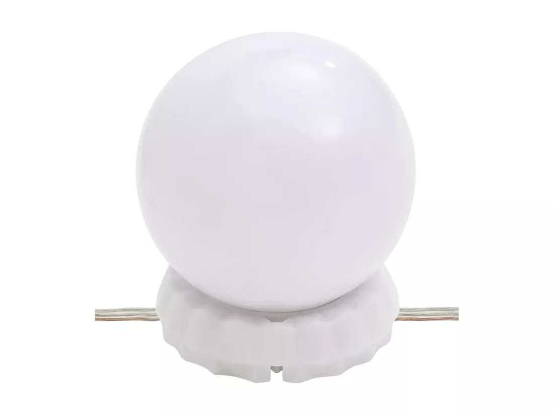Ensemble de coiffeuse avec LED Blanc Bois de pin solide