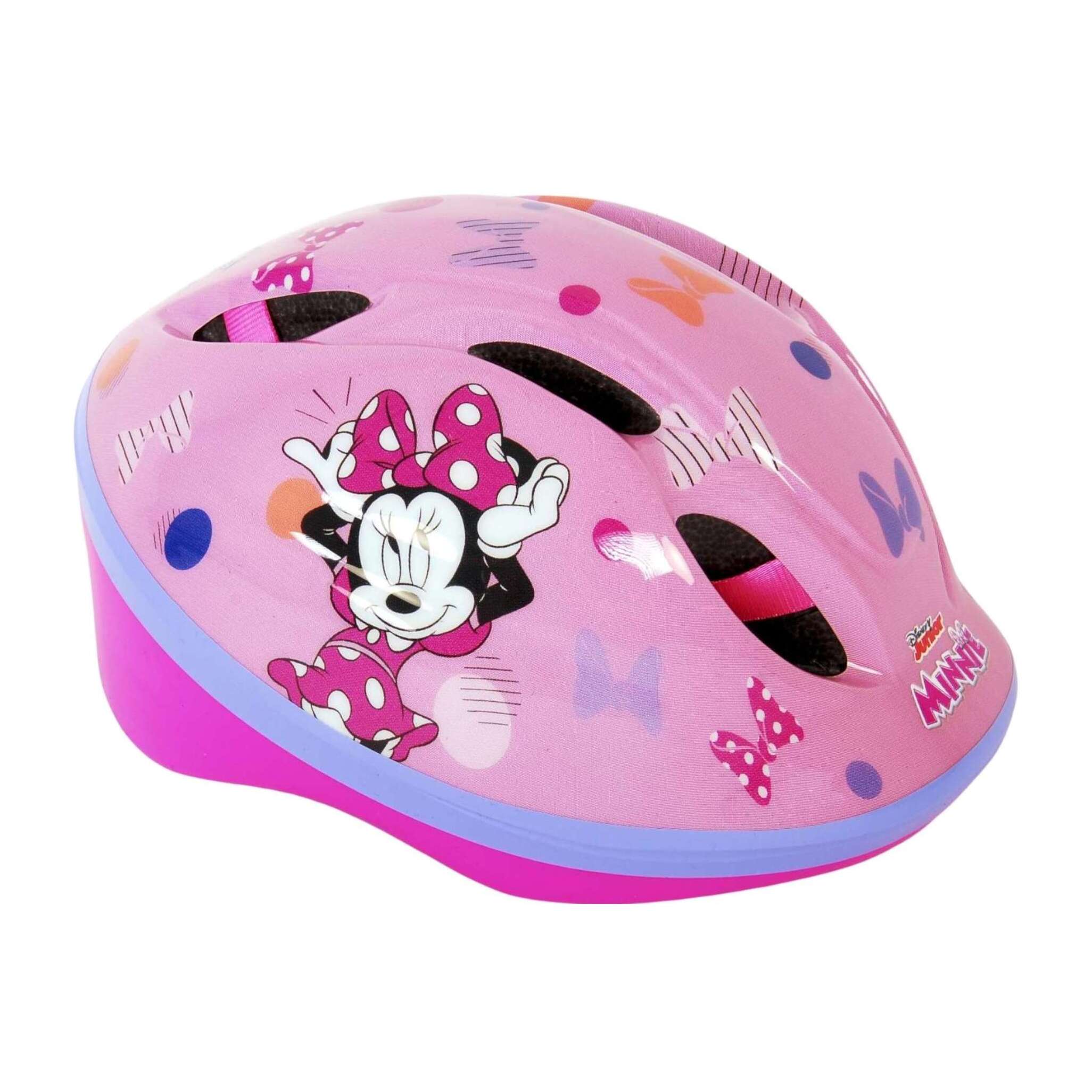 Capacete infantil da Minnie Mouse com medidas de 52 a 56 cm.