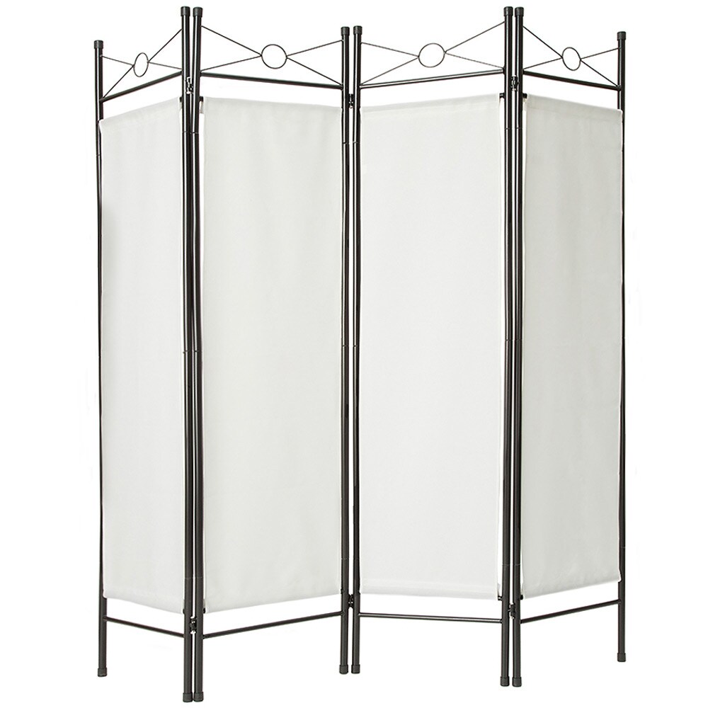 tectake® 2er-Set Raumteiler, 4-teiliger Blickschutz, fester Stand auf bodenschonenden Kunststofffüßen, 160 x 2,5 x 180 cm