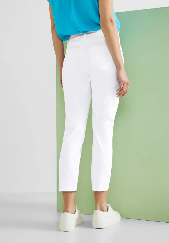 Casual Fit Seidenoptik Hose - White