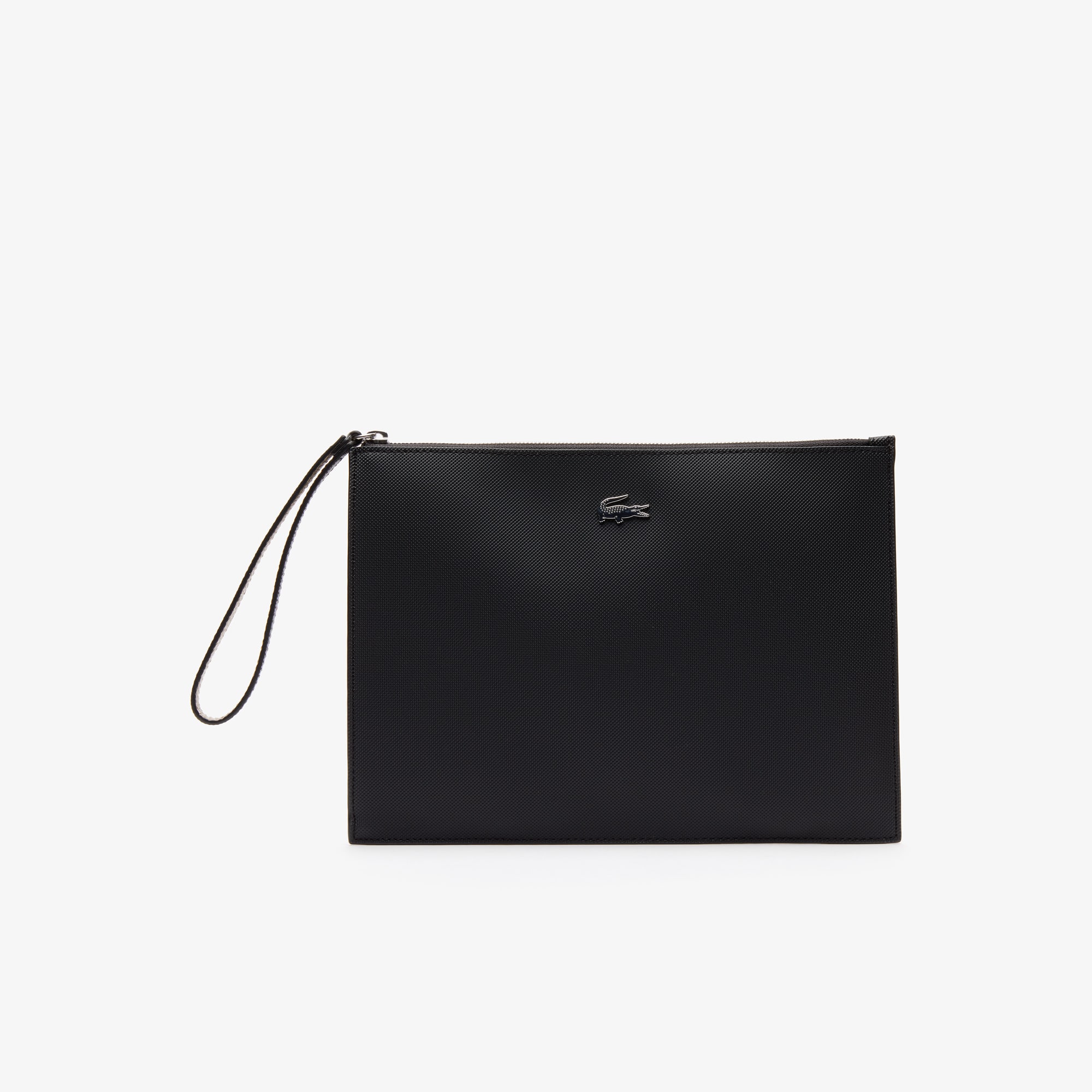 Pochette zippée unisexe Anna en toile enduite piquée Portefeuilles & Petite Maroquinerie - Noir - Lacoste - Unisex