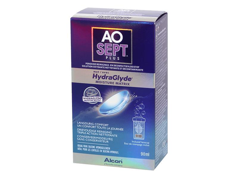 Aosept Kontaktlinsenpflege mit HydraGlyde 90 ml Reinigung von Kontaktlinsen