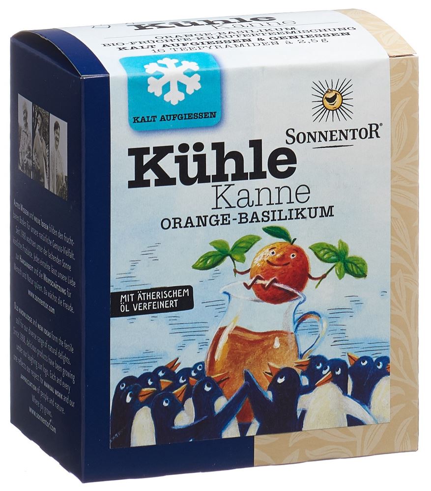 SONNENTOR Kühle Kanne Teepyramiden Tees Orange-Basilikum BIO Btl 16 Stk