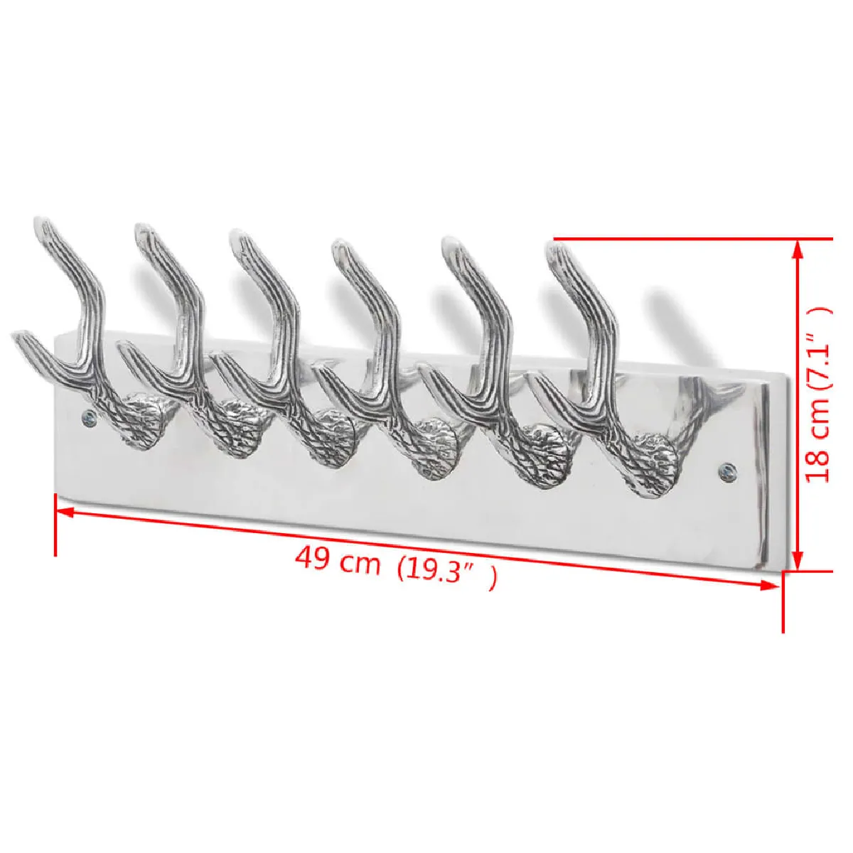 Decoshop26 Aluminium Argent - 6 crochets
