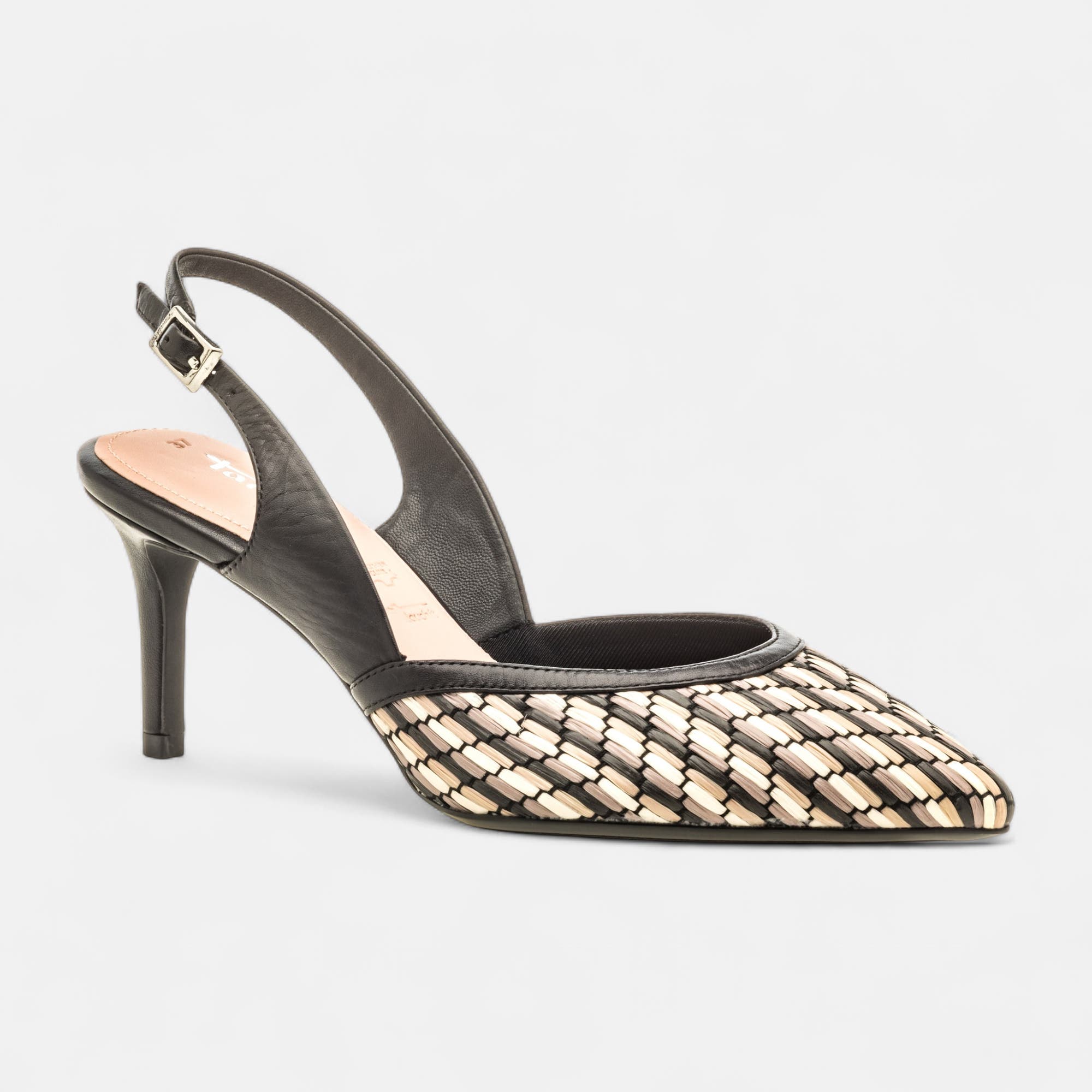 Escarpins avec bride arrière à talon Femme noir