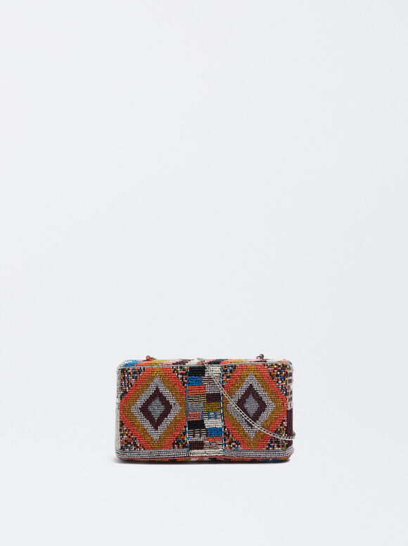 Clutch de festa com enfeites - Multicolorida