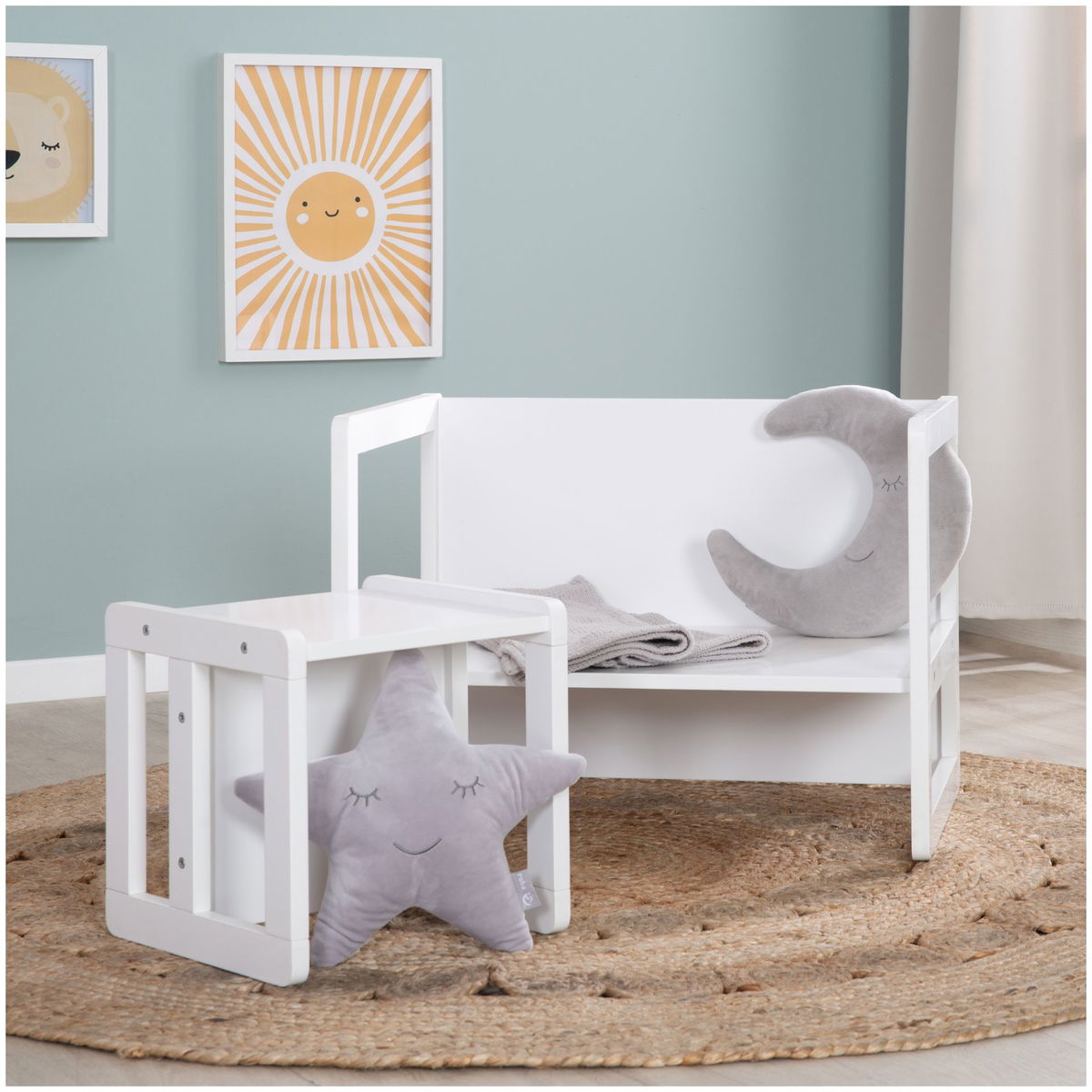 robaroba   Kindersitzgruppe 3in1 weiss
