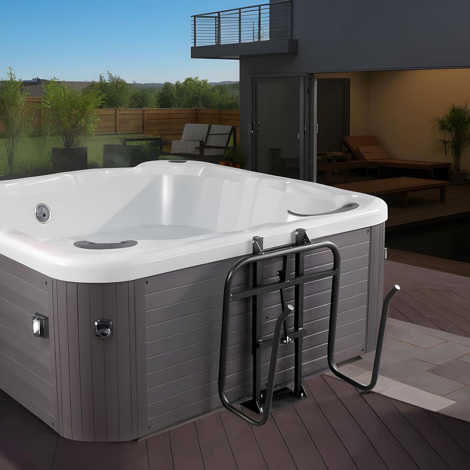 VEVOR Whirlpool-Abdeckungslift, Spa-Abdeckungslift, Hydraulisch, 84-105 cm (H),135-235 cm (B), Verstellbar, an Einer Seite Unten Installiert, für Verschiedene Größen von Whirlpools