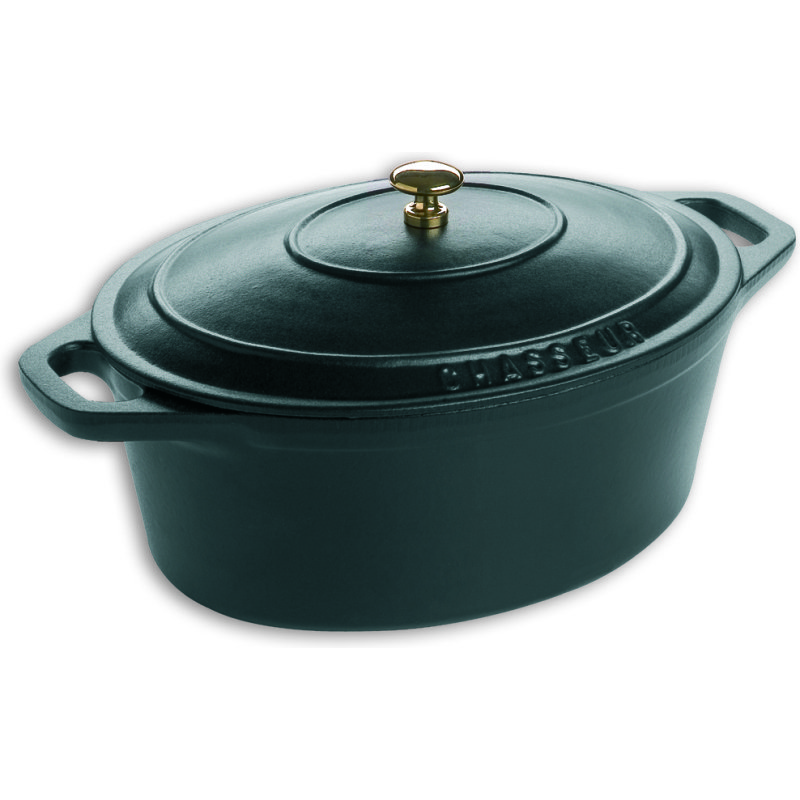 Cocotte ovale avec couvercle fonte émaillée Chasseur