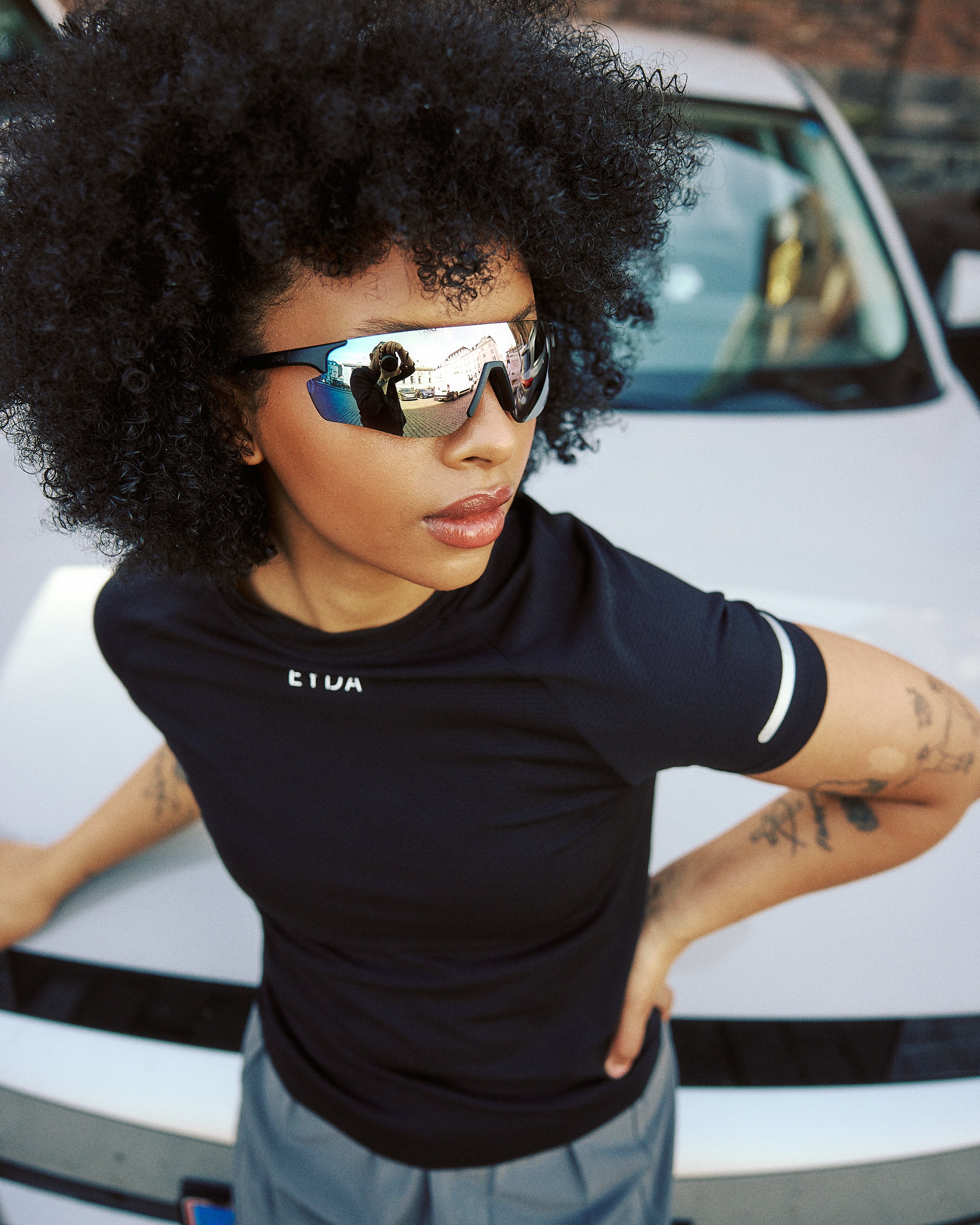 Eyda Amber Sport Sunglasses Black - One-Size