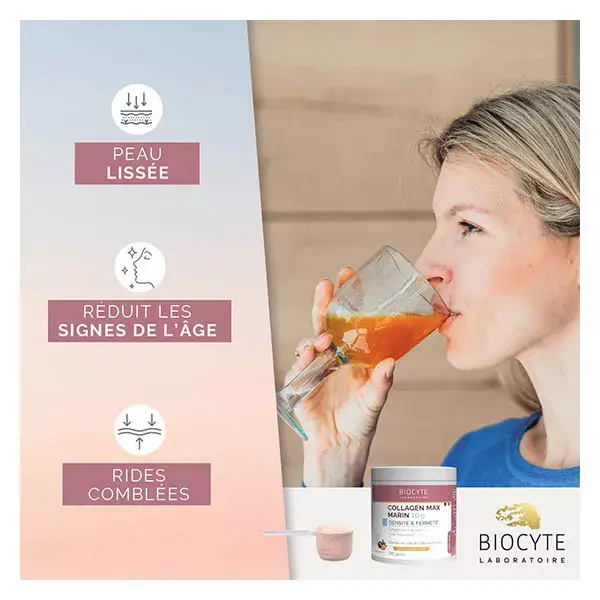 Biocyte Collagen Max Colágeno Marinho 10g Ácido Hialurônico Antienvelhecimento 220g