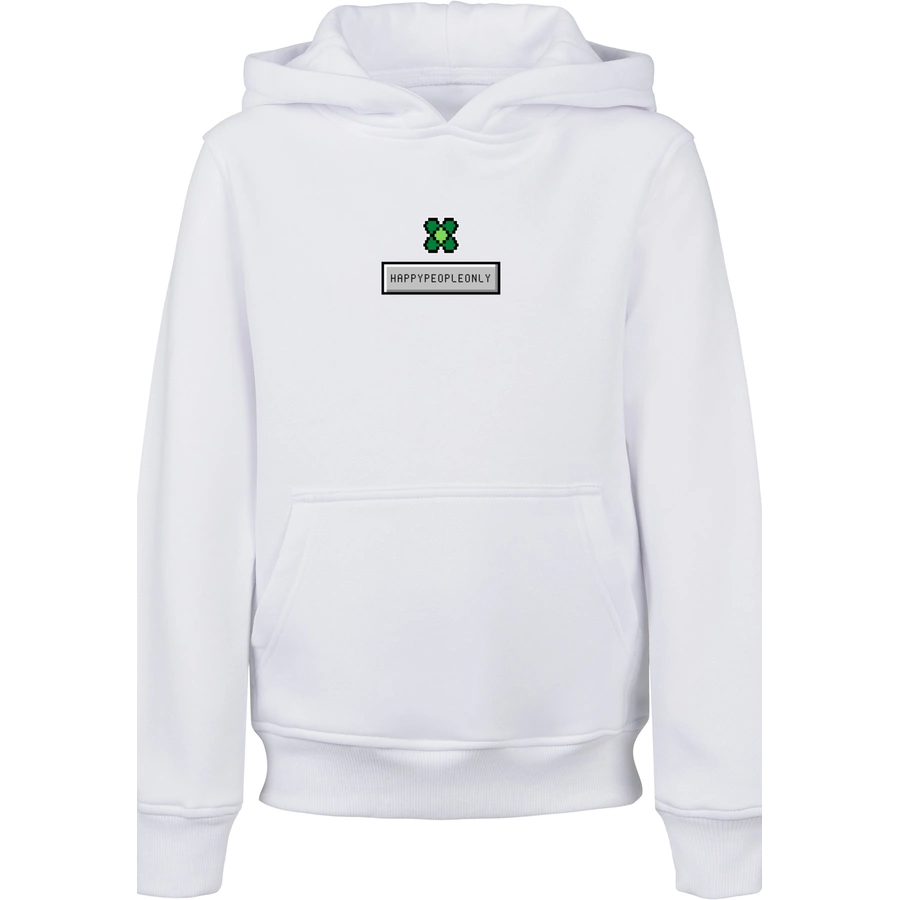 F4NT4STIC Hoodie Silvester Happy New Year Pixel Kleeblatt weiß