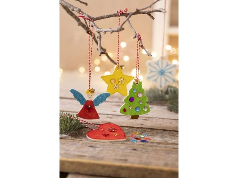 Creativ Company Bastelset Weihnachtsanhänger zum Ausmalen Individuell gestaltete Anhänger für den Weihnachtsbaum