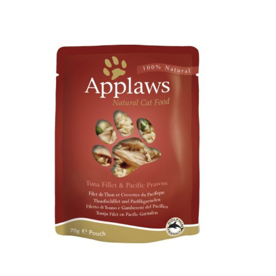 Sachê de 70g de atum e camarão Applaws para gatos