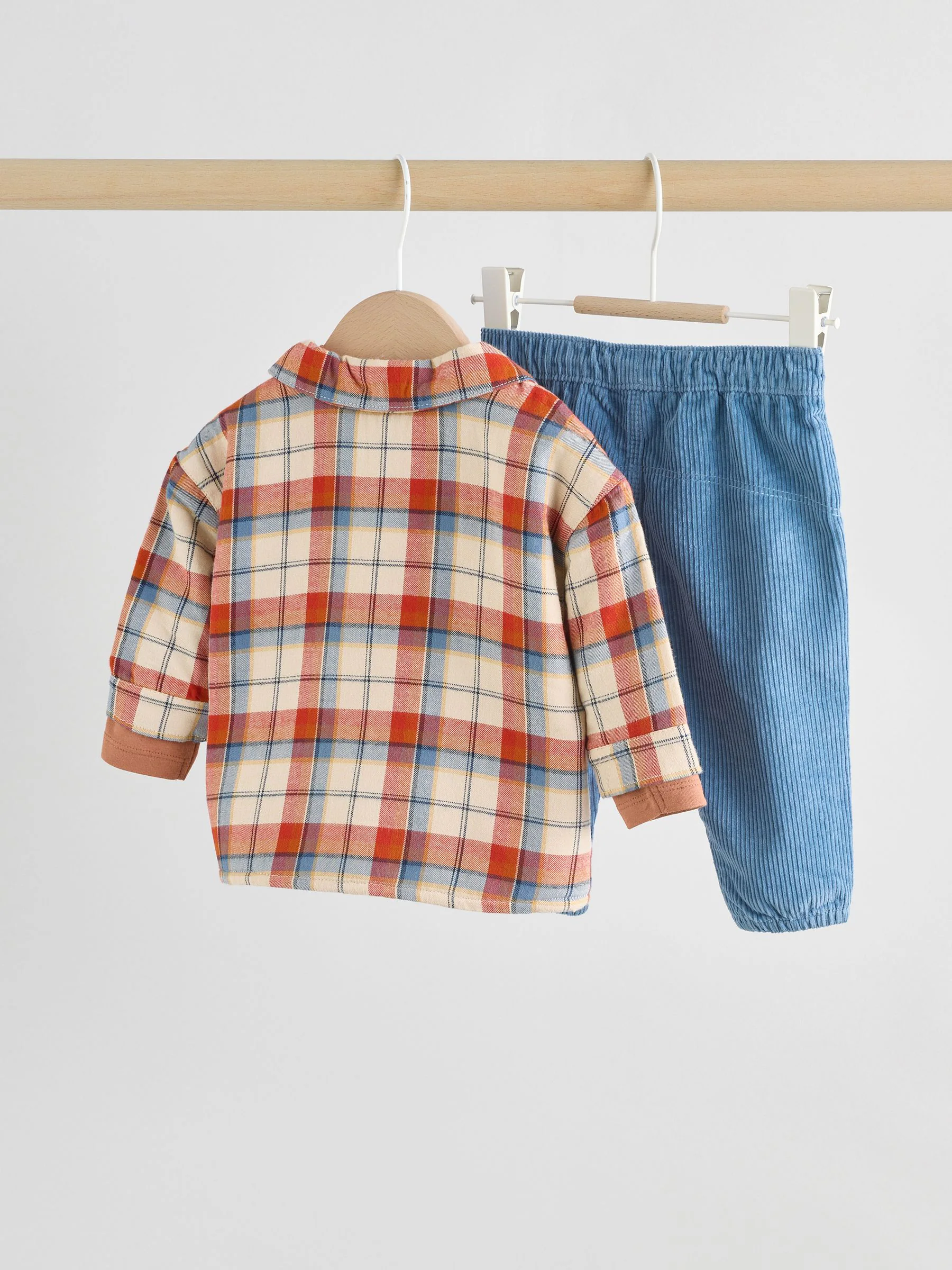 Bruin/donkerblauw - 3 -delige Baby Overshirt en Broeken Set (0mnd -2jr)