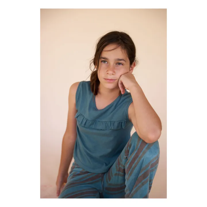 Longlivethequeen Top Volants | Bleu canard