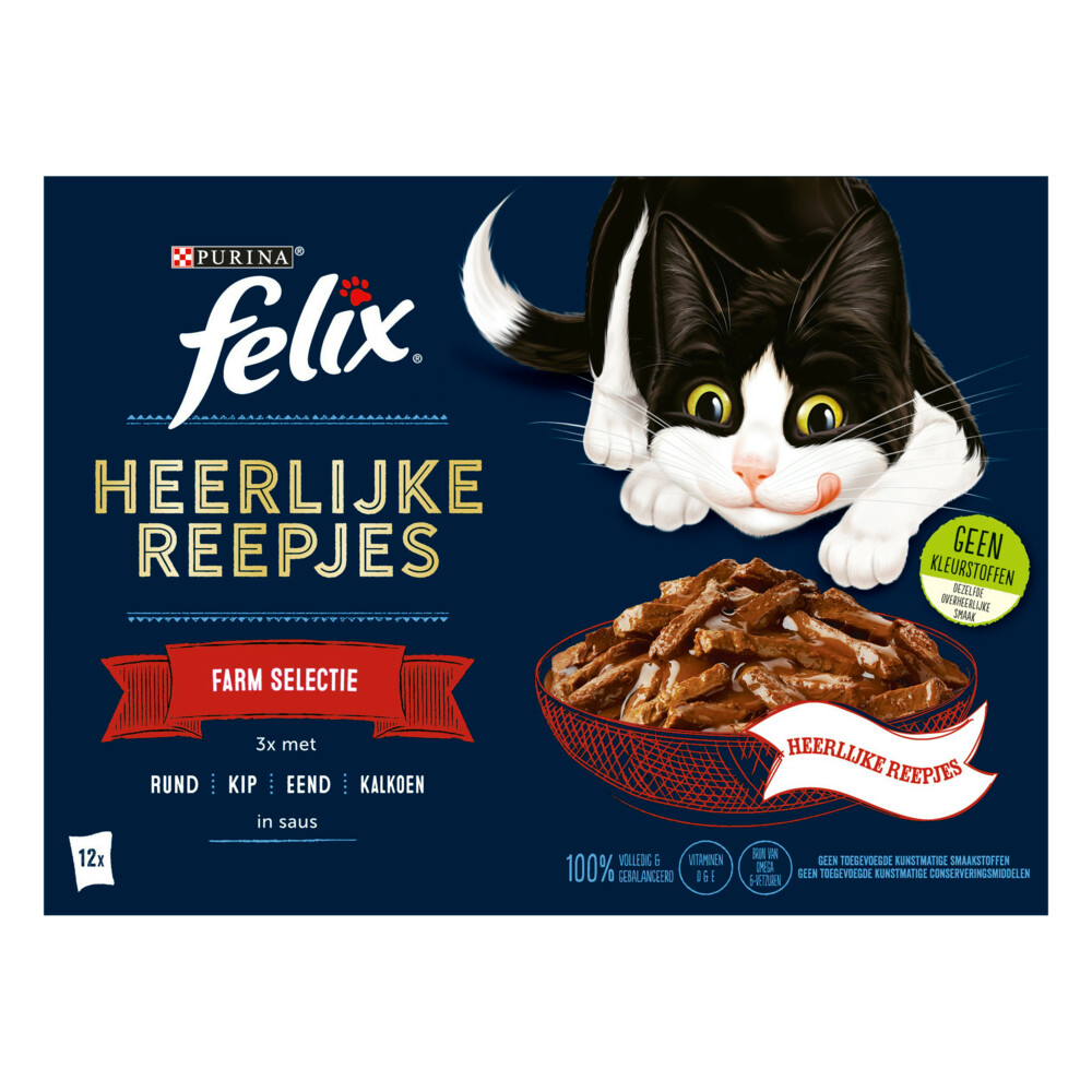 Felix Heerlijke Reepjes Selectie Farm12 x 80 gr