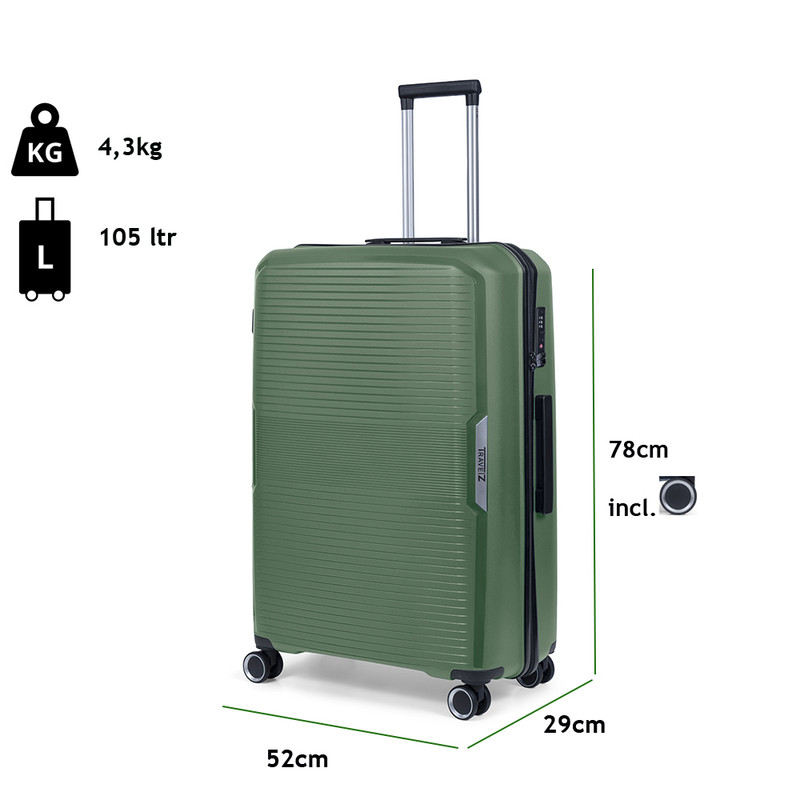 TravelZ Swinger 78 cm koffer - Green