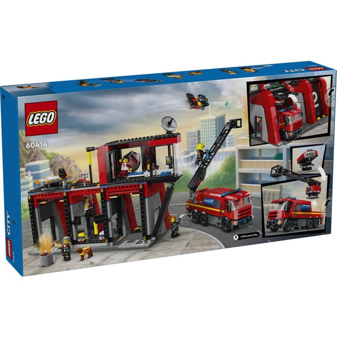 LEGO® City Fire 60414 - Feuerwehrstation mit Drehleiterfahrzeug