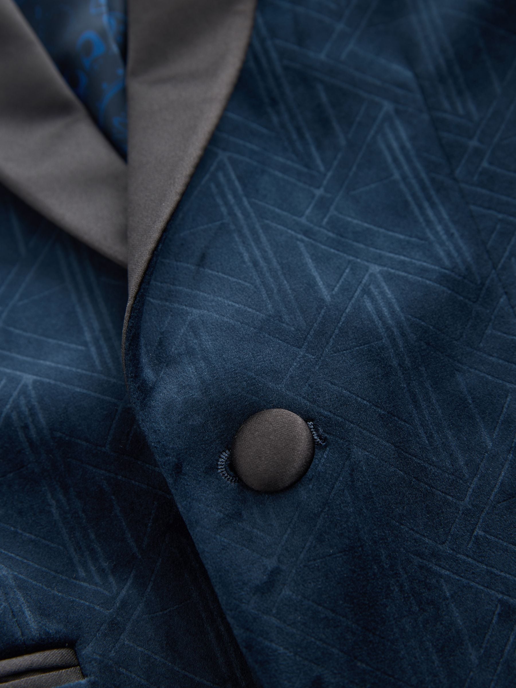 Donkerblauw - Textured Velvet Blazer (3-16yrs)