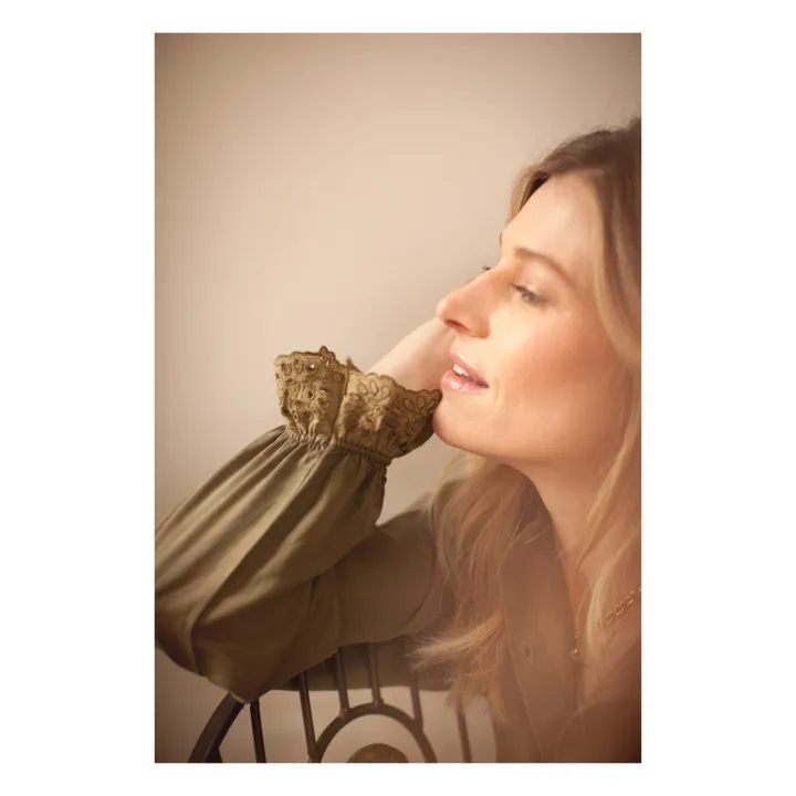 Marlot Paris Blouse Gaze de Coton Prisca  - Collection Femme  | Vert kaki