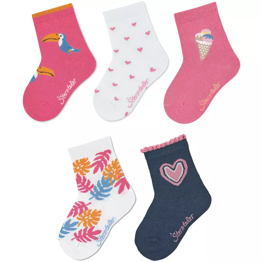 Sterntaler Söckchen 5er-Pack Mädchen pink