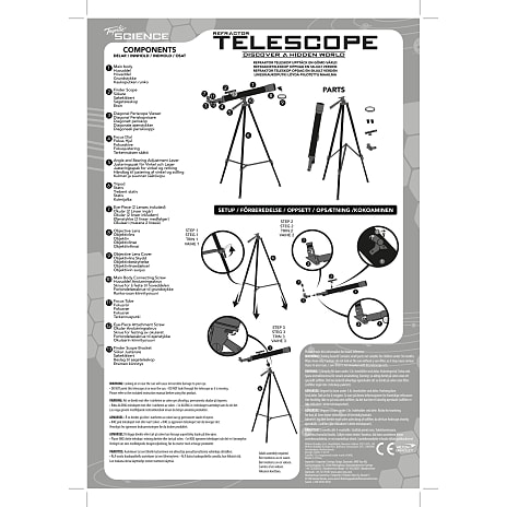 Science refractor teleskop tre ben