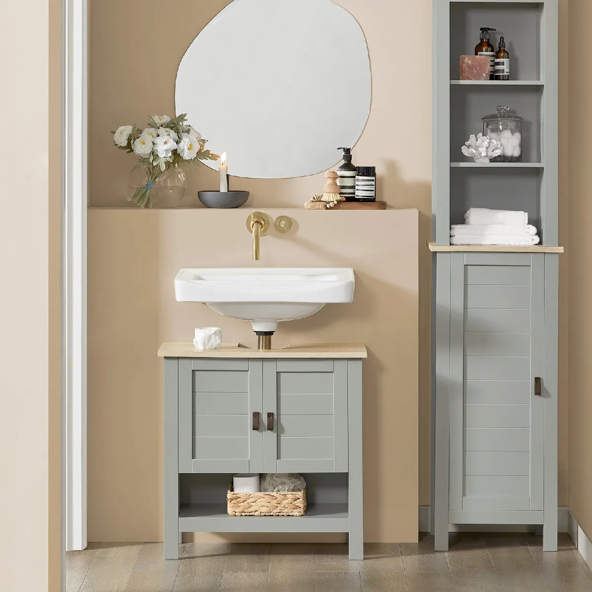 SoBuy BZR68-HG Meuble Colonne Salle de Bain