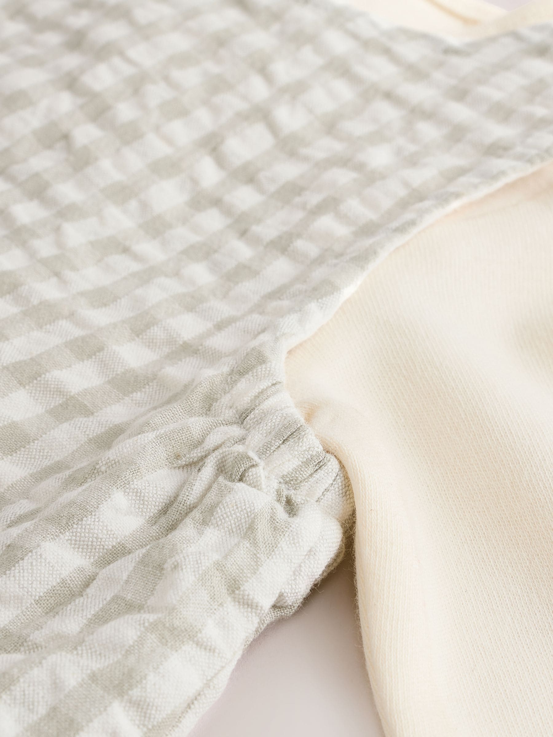 Groen geruit - Geweven bretelbroeken en bodysuit babyset (0mnd -2jr)