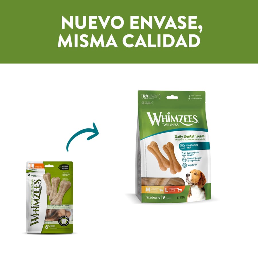 Petiscos dentais em formato de osso Whimzees para cães