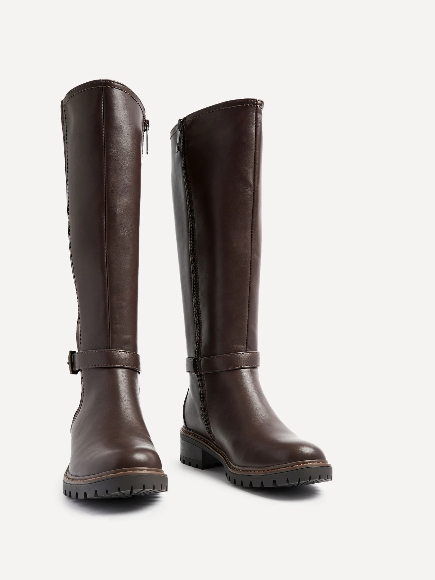 Bruin - Linzi Gilded High Leg Boots With Stretch Side Panel and Buckle Detail