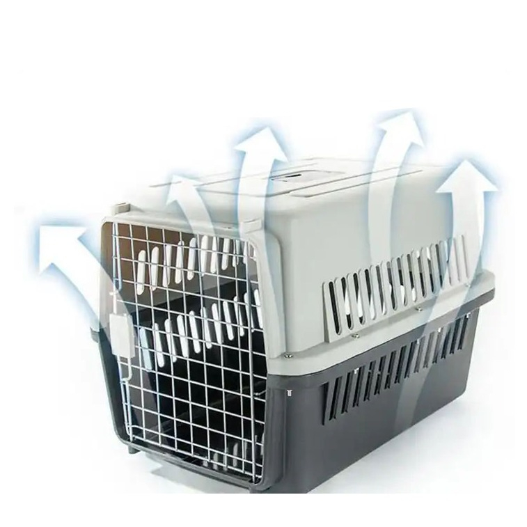 (58x63cm) Haustier Transport Box Reise Tragekiste Flugzeugbox für Kleine Hunde / Katzen - Schwarz
